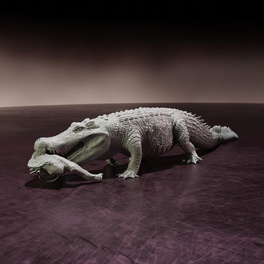 Deinosuchus Walking and Eating