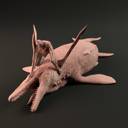 Pteranodon Eating Tylosaurus